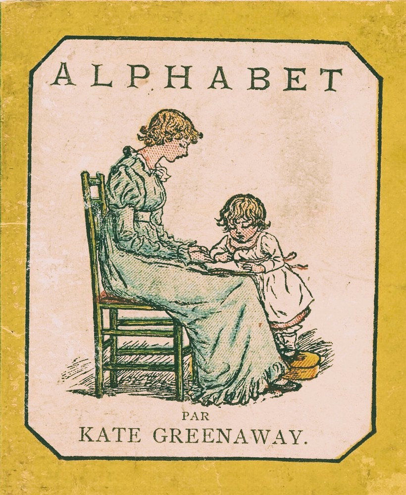 Drawing of woman in chair with child at her knee